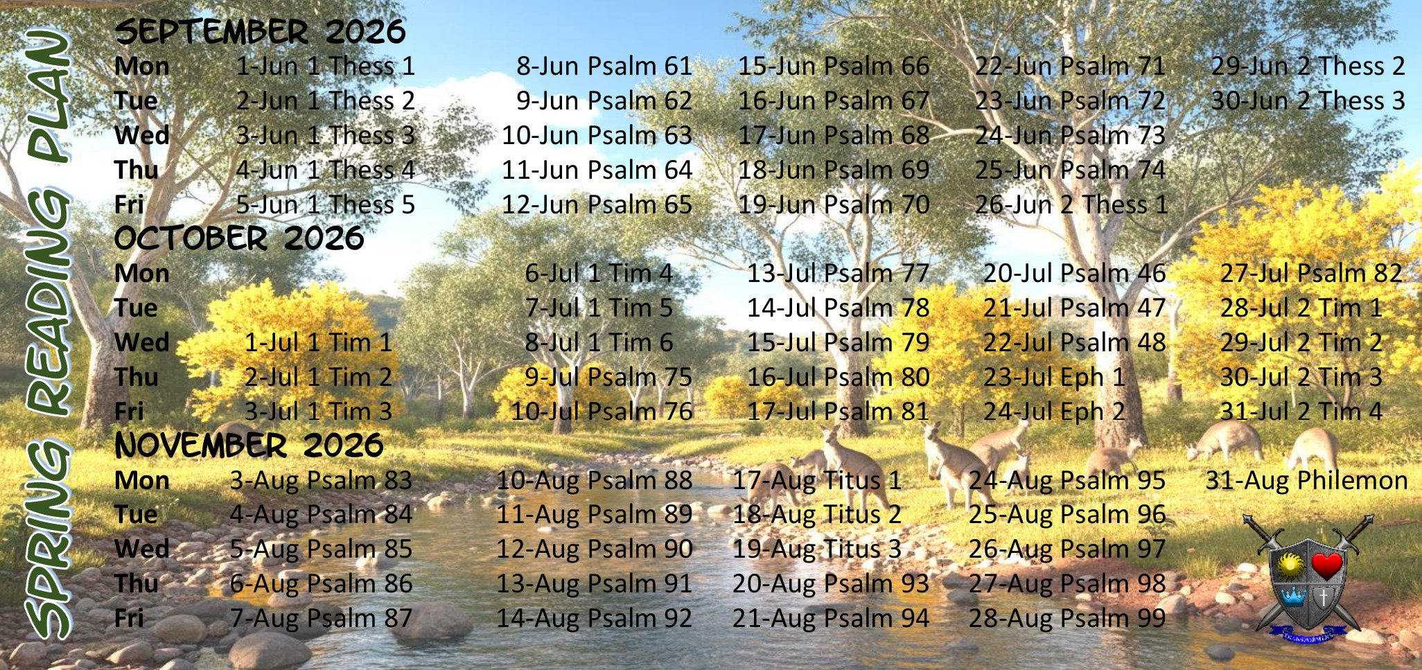Church in Shailer Park Autumn bible reading plan